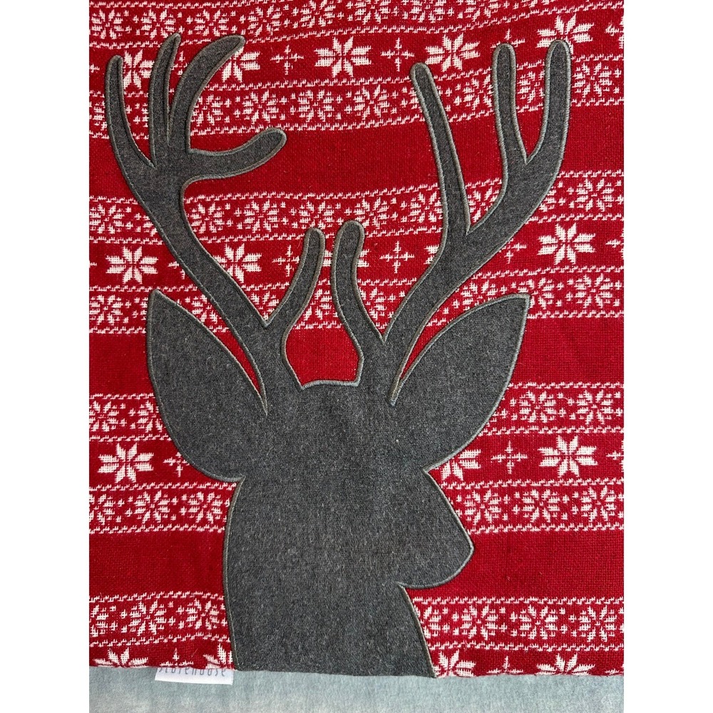 Pillow Covers 2‎ Christmas Reindeer Red Knit Throw Pillow Cover 17x17 Holiday